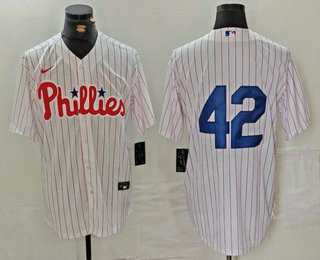 Men%27s Philadelphia Phillies #42 Jackie Robinson White Cool Base Stitched Jersey